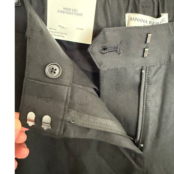 NWT Banana Republic Black Wide Leg Everyday Pant Work/Casual/Minimalistic-XS - Picture 4 of 6